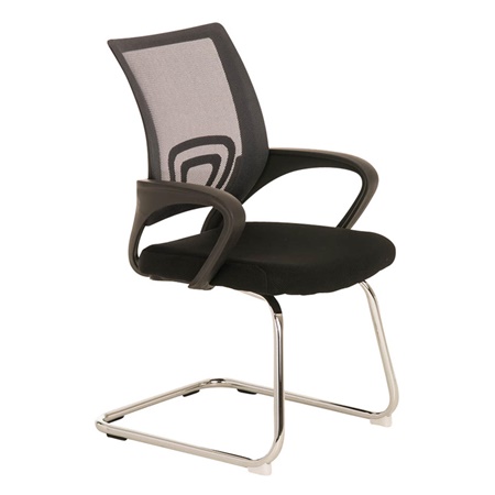 Chaise visiteur SÉOUL V, Design sublime, Grande Assise Rembourrée, Gris