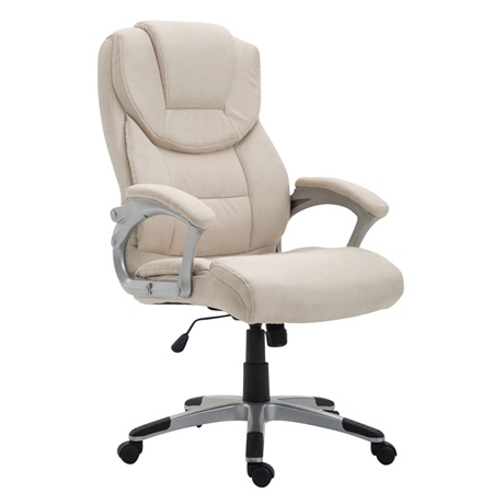 Fauteuil de bureau BALTIMORE TISSU, grand rembourrage, très résistant, crème