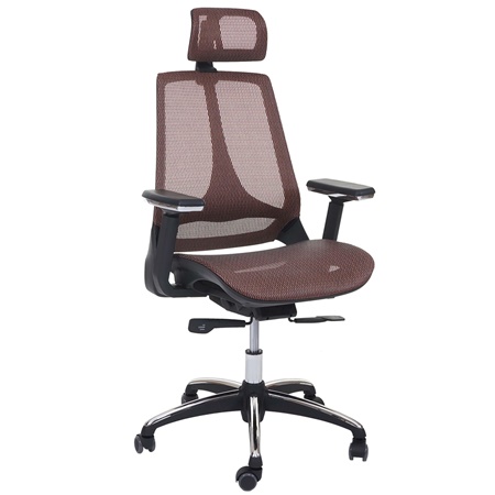 Chaise Ergonomique ALAN en maille, Mécanisme Synchrone, Utilisation 8 h, Orange