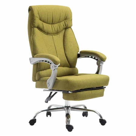 Fauteuil de bureau OREGON TISSU, Repose-pieds Extensible, Grand Rembourrage, Vert