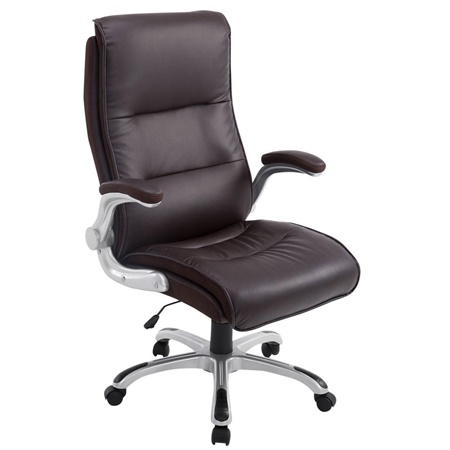 Fauteuil de bureau CRISTIANO, Grand rembourrage, Mécanisme Basculant, Utilisation quotidienne 8h, Marron