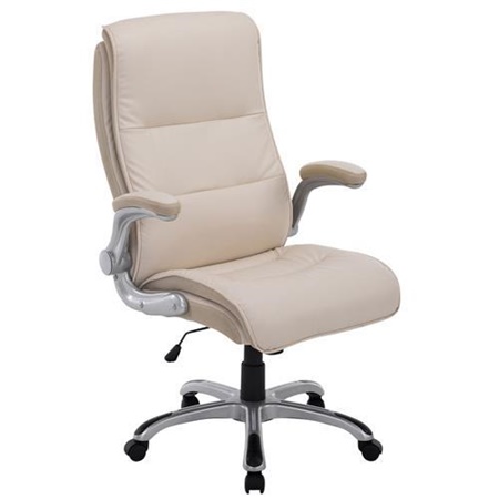 Fauteuil de bureau CRISTIANO, Grand rembourrage, Mécanisme Basculant, Utilisation quotidienne 8h, Crème