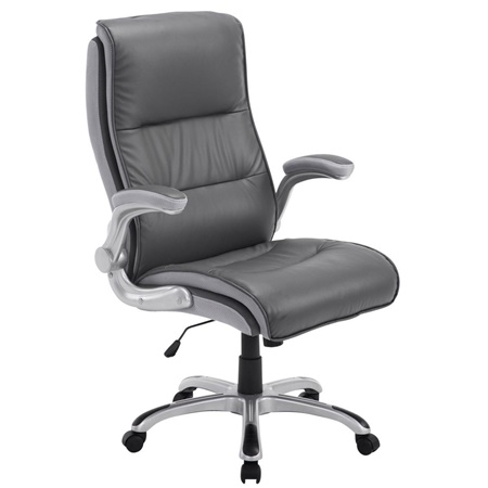 Fauteuil de bureau CRISTIANO, Grand rembourrage, Mécanisme Basculant, Utilisation quotidienne 8h, Gris