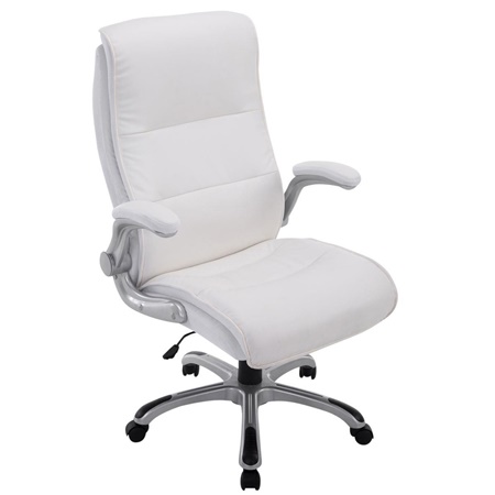 Fauteuil de bureau CRISTIANO, Grand rembourrage, Mécanisme Basculant, Utilisation quotidienne 8h, Blanc