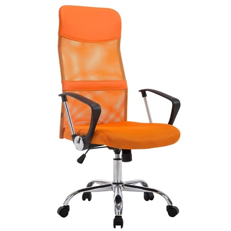 Chaise de Bureau ASPEN XL, Maille Respirable, Grand rembourrage, Résistant jusqu'à 150 kg, Orange