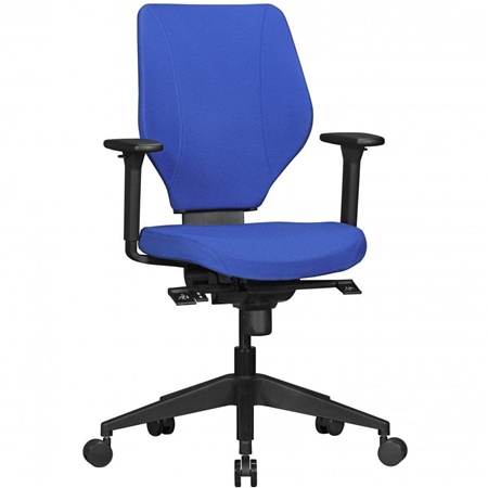 Siège Ergonomique COLINS, Totalement Ajustable, Utilisation 8 Heures, Tissu résistant, Bleu