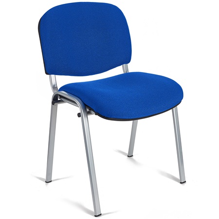 Chaise visiteur MOBY BASE, Commode et Pratique, Prix Incroyable, Bleu et Piétement Gris