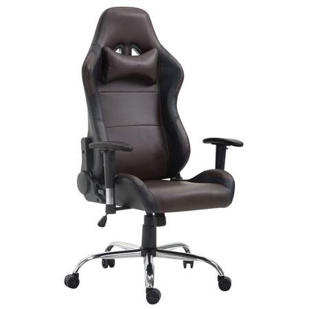 Fauteuil Gamer ROBY, Design Sportif et Grand Confort, en Cuir, Marron