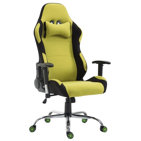 Fauteuil Gamer ROBY TISSU, Design Sportif et Grand Confort, Vert