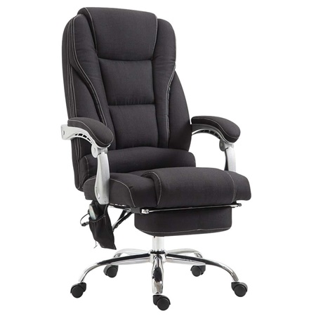 Fauteuil de bureau COMODITY MASSAGE TISSU, Repose-pieds Extensible, Fonction massage, Noir