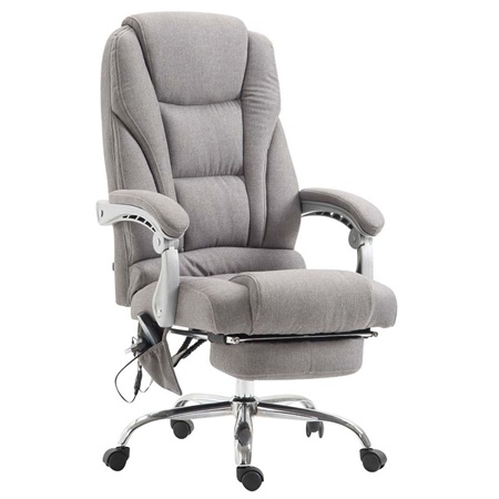 Fauteuil de bureau COMODITY MASSAGE TISSU, Repose-pieds Extensible, Fonction massage, Gris clair