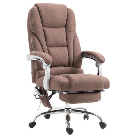 Fauteuil de bureau COMODITY MASSAGE TISSU, Repose-pieds Extensible, Fonction massage, Marron