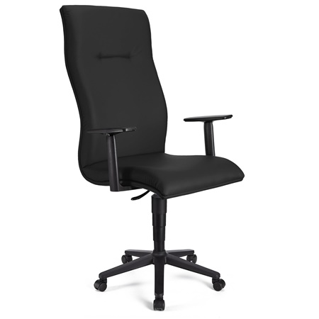 Fauteuil de bureau ANIBAL CUIR, Grand dossier, Accoudoirs Ajustables, Noir