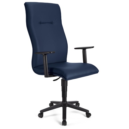 Fauteuil de bureau ANIBAL CUIR, Grand dossier, Accoudoirs Ajustables, Bleu