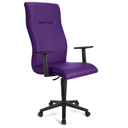 Fauteuil de bureau ANIBAL CUIR, Grand dossier, Accoudoirs Ajustables, Violet