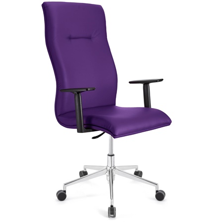 Fauteuil de bureau ANIBAL PRO CUIR, Grand dossier, Accoudoirs Ajustables, Violet