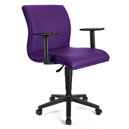 Fauteuil de bureau ANIBAL BASE CUIR, Accoudoirs Ajustables, Violet