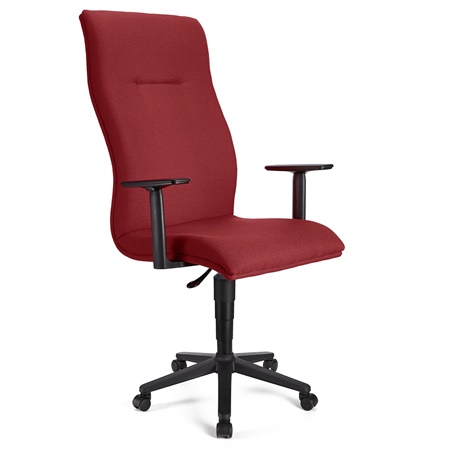 Fauteuil de bureau ANIBAL, Grand dossier, Accoudoirs Ajustables, Tissu, Bordeaux