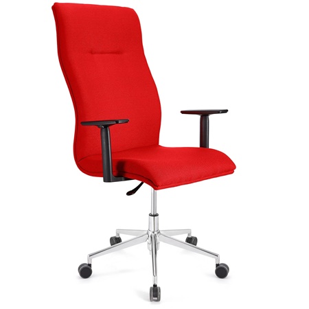 Fauteuil de bureau ANIBAL PRO, Grand dossier, Accoudoirs Ajustables, Tissu, Rouge