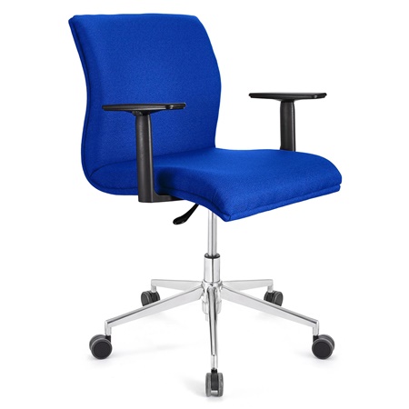 Fauteuil de bureau ANIBAL BASE PRO, Accoudoirs Ajustables, Tissu, Bleu