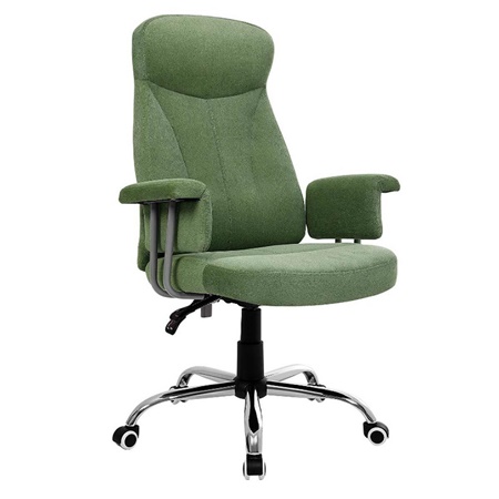 Chaise de bureau KIRA, Design ergonomique, Grand rembourrage, en Tissu, Vert