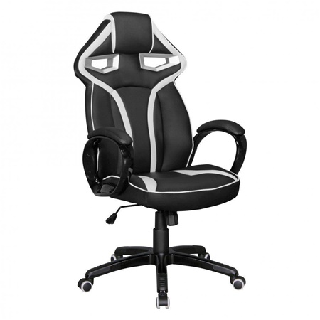 Fauteuil de bureau WIND PRO, Design Exclusif, Revêtement Cuir, Noir et Blanc