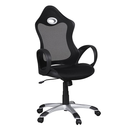 Chaise de bureau SAGA, Style sportif, Design ergonomique, en Maille Respirable, Noir