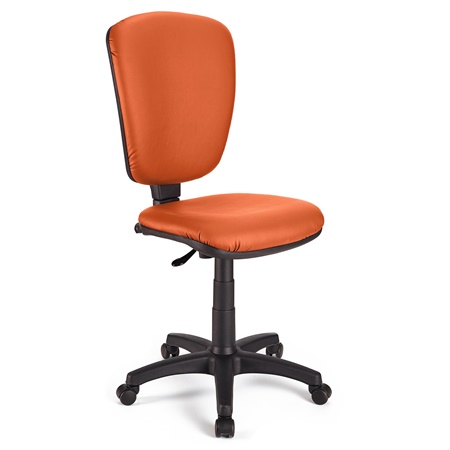 Chaise de bureau CALIPSO SANS ACCOUDOIRS CUIR, Dossier Ajustable, Orange