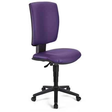 Chaise de Bureau ATLAS SANS ACCOUDOIRS CUIR, Dossier Ajustable, Grand Rembourrage, Violet