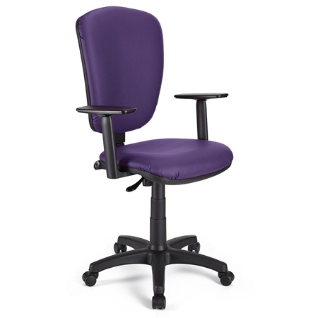 Chaise de bureau CALIPSO PLUS CUIR, Dossier et Accoudoirs Ajustables, Robuste, Violet