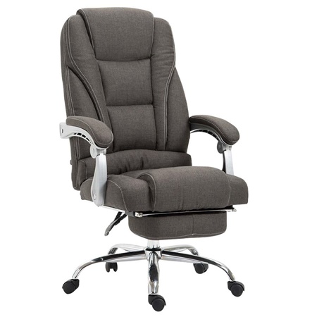 Fauteuil de bureau COMODITY TISSU, Grand Rembourrage, Repose-pieds Extensible, Gris foncé