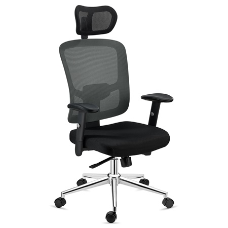 Chaise ergonomique MARKO, Appui-tête, Support Lombaire, Mécanisme Synchrone, Gris