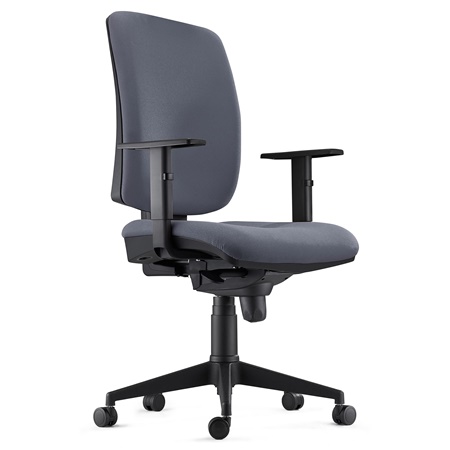 Chaise ergonomique PIERO, Accoudoirs Ajustables, en Tissu Gris