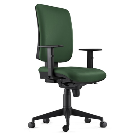 Chaise ergonomique PIERO, Accoudoirs Ajustables, en Cuir Vert