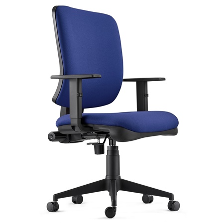 Chaise ergonomique DIEGO, Rembourrage Épais, Mécanisme Synchrone, en Tissu Bleu Foncé