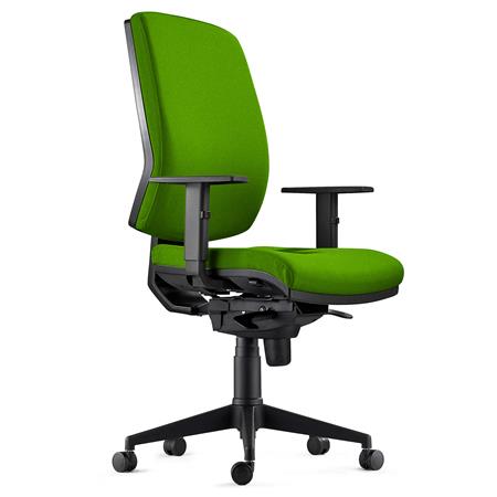 Chaise Ergonomique OLIVER, en Tissu Vert, Utilisation 8 Heures, Rembourrage Epais