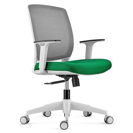 Chaise de bureau MISURI GREY, Accoudoirs Réglables, en Maille Respirante, Gris / Vert