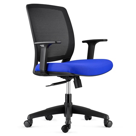 Chaise de bureau MISURI, Accoudoirs Réglables, en Maille Respirante, Noir / Bleu