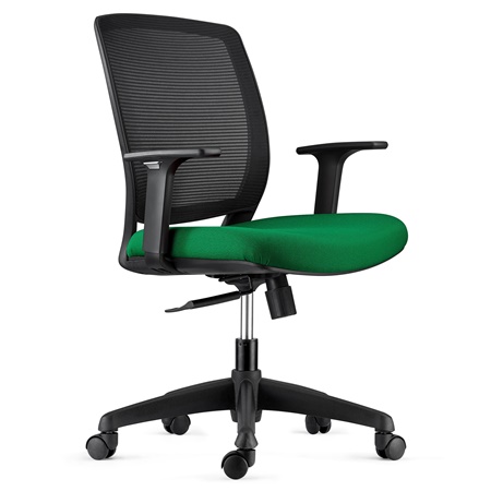 Chaise de bureau MISURI, Accoudoirs Réglables, en Maille Respirante, Noir / Vert