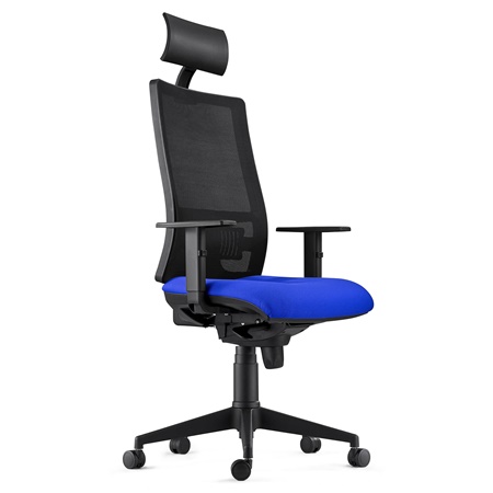 Chaise Ergonomique MARSA, Appui-Tête, Accoudoirs Ajustables et Support Lombaire, Bleu