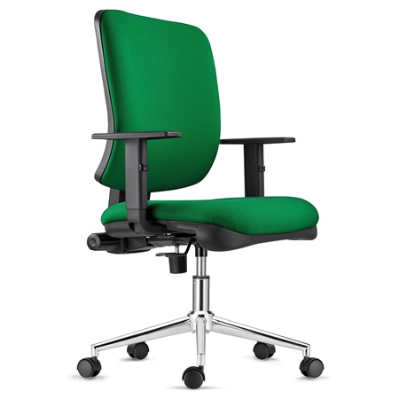 Chaise ergonomique DIEGO, Piétement Métallique, Rembourrage Épais, en Tissu Vert