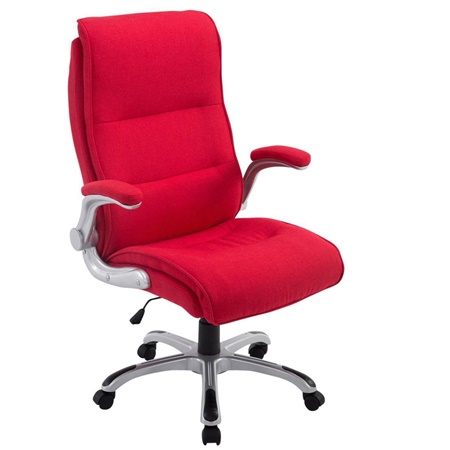 Fauteuil de bureau CRISTIANO TISSU, Grand rembourrage, Mécanisme Basculant, Utilisation quotidienne 8h, Rouge