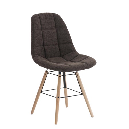 Chaise Visiteur TOMMY TISSU, Design Scandinave, en Bois et Tissu Marron