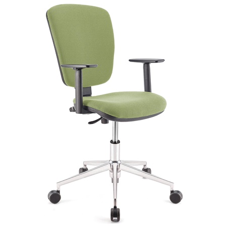 Chaise de bureau CALIPSO PRO, Dossier et Accoudoirs Ajustables, Piétement Métallique, En Tissu Vert Olive