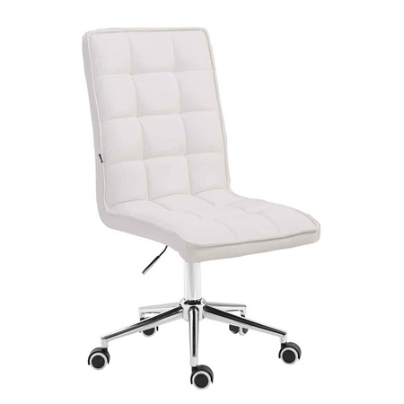 Chaise de bureau SAPHIR CUIR, Rembourrage Épais, Structure Métallique, couleur Blanc