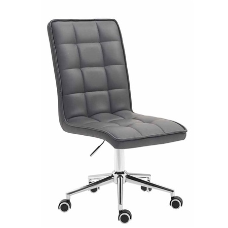Chaise de bureau SAPHIR CUIR, Rembourrage Épais, Structure Métallique, couleur Gris