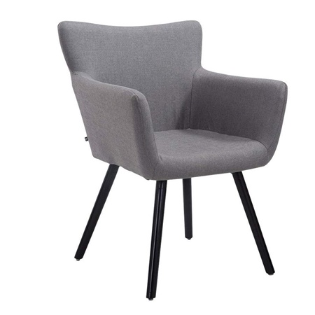 Chaise d'Attente NIAGARA, Design Moderne, Piétement en Bois couleur Noir, Assise rembourrée, en Tissu, Gris