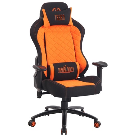 Fauteuil Gaming MAXIME TISSU, Design Exclusif, Très Confortable, en Tissu, Orange