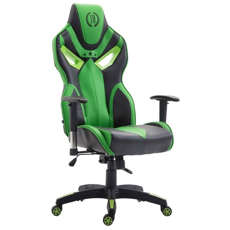 Chaise de Bureau HAMIL CUIR, Design Ergonomique, couleur Noir et Vert