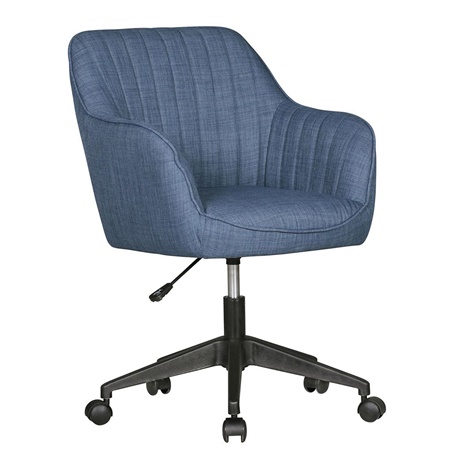 Fauteuil de Bureau MARLA, Design Moderne, Grand Rembourrage, en Tissu, Bleu